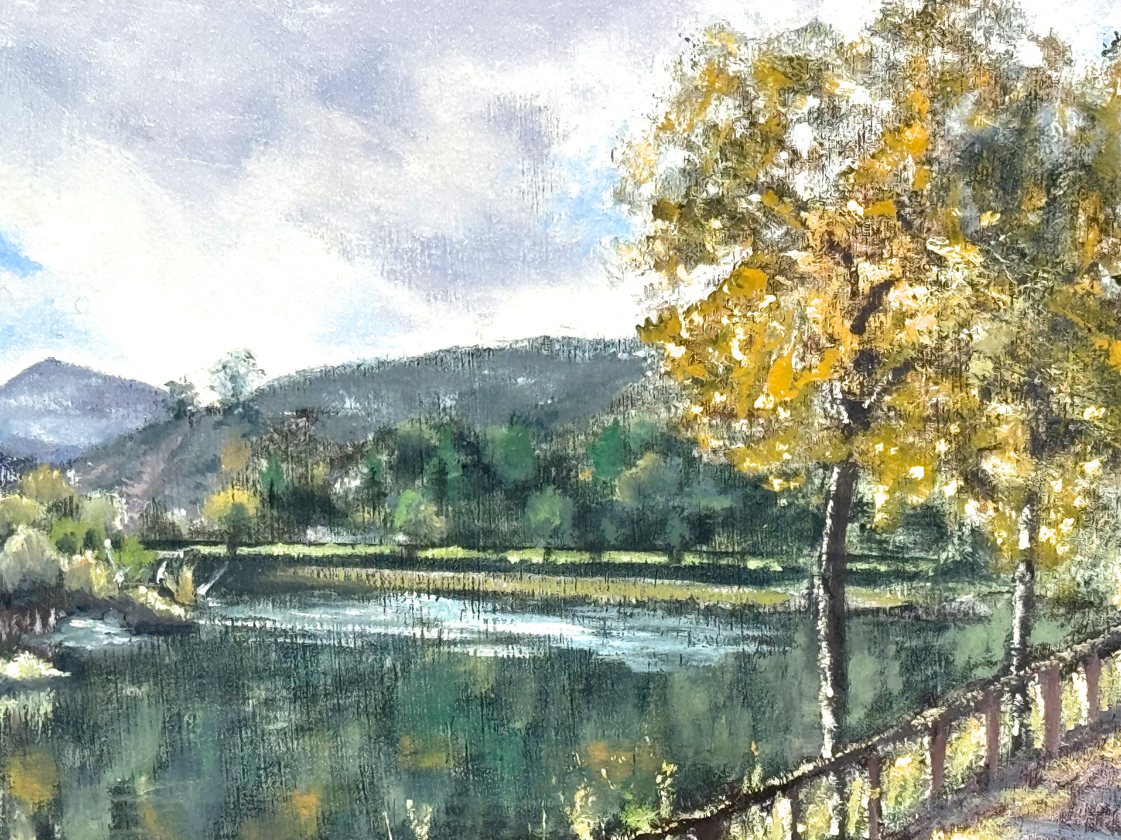 Embalse de Pilotuerto, óleo de Tere Casielles.
