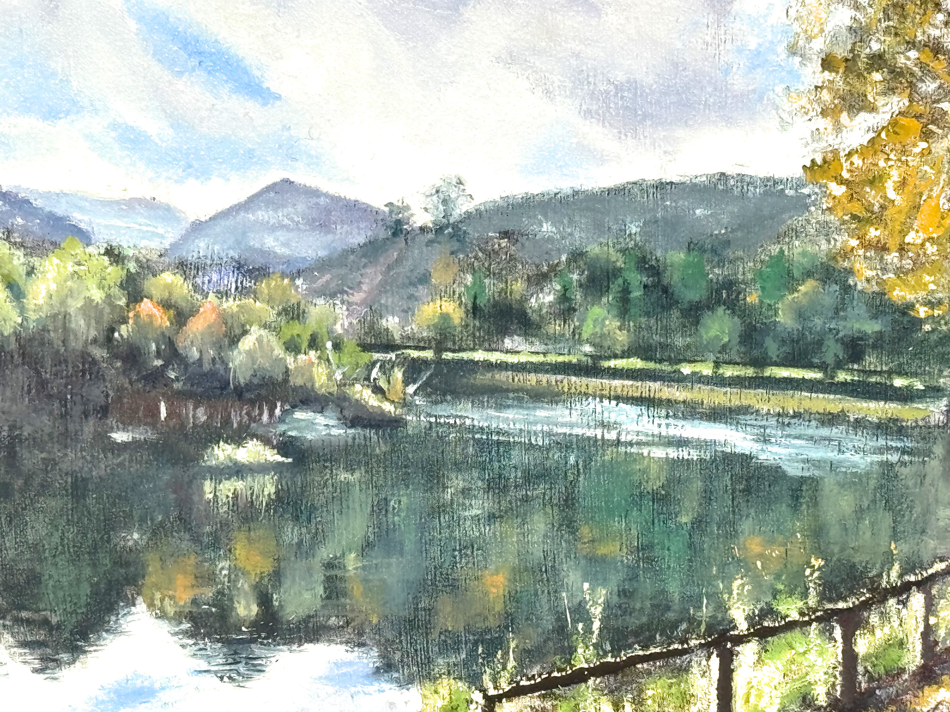 Embalse de Pilotuerto, óleo de Tere Casielles.