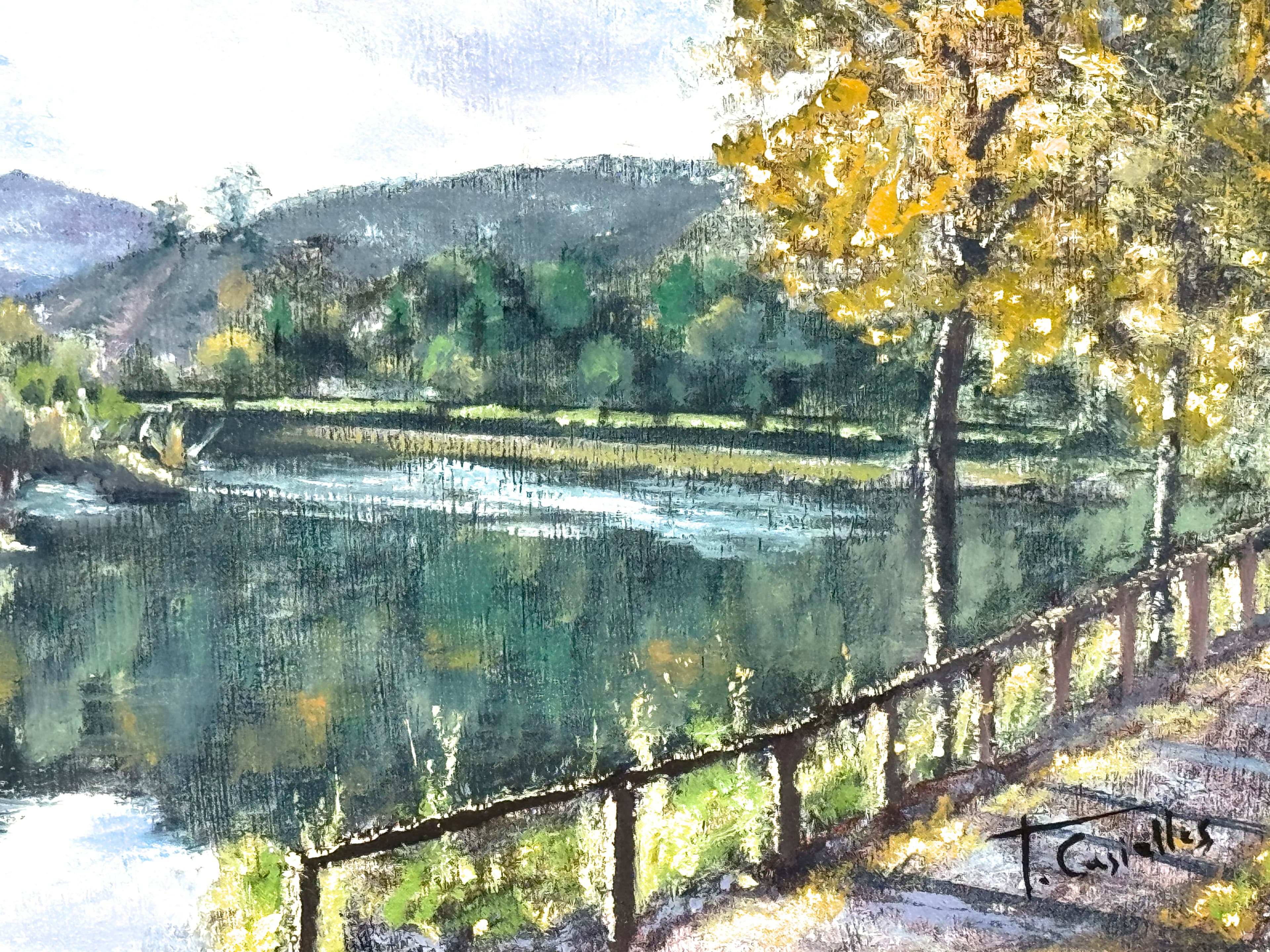 Embalse de Pilotuerto, óleo de Tere Casielles.
