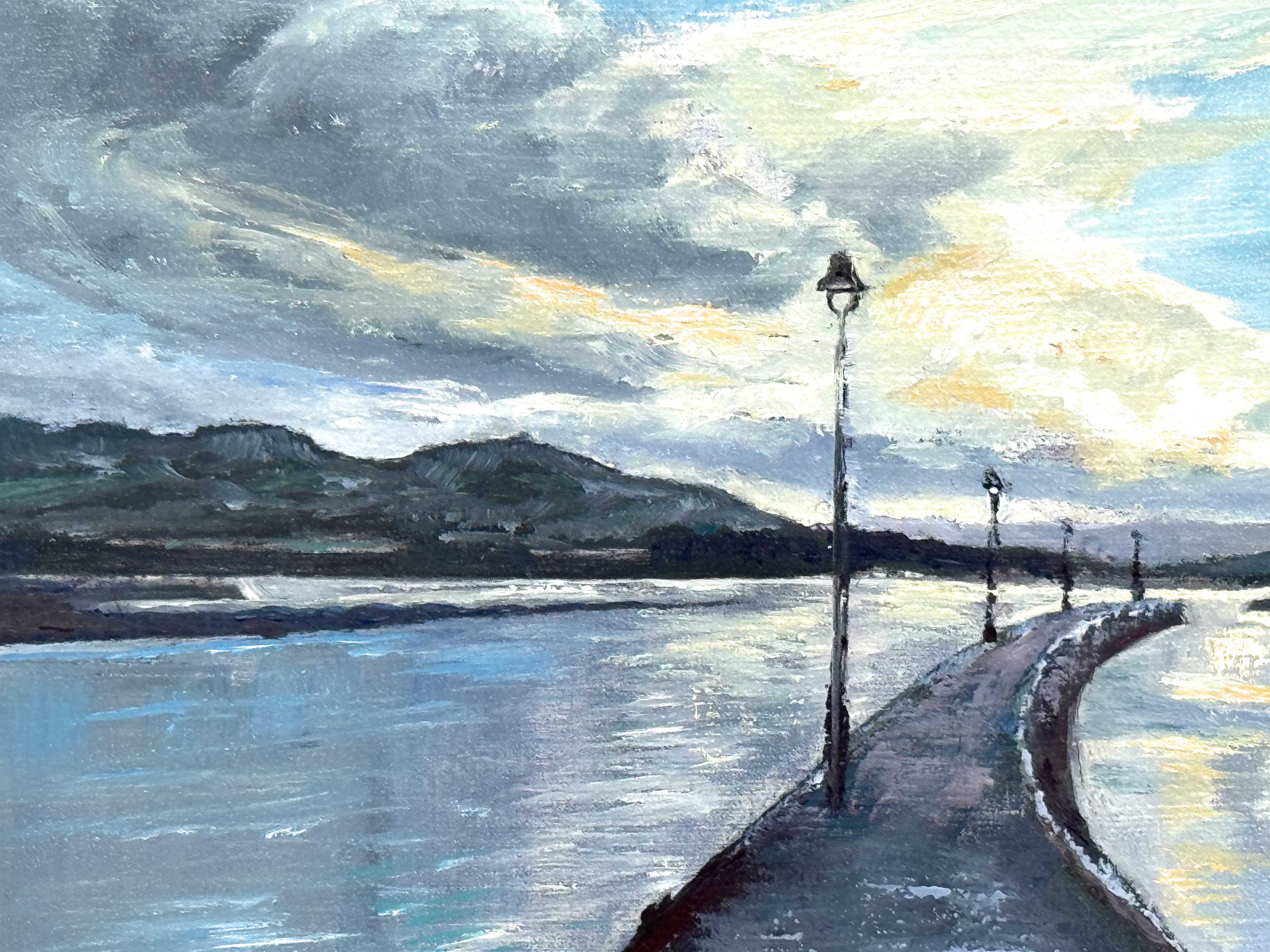 Pasarela del Puntal, óleo de Tere Casielles.